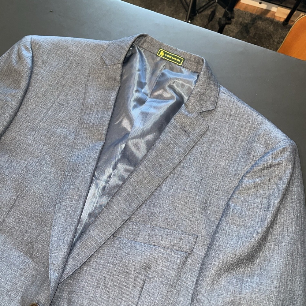 Cooper & Nelson Cobalt Blue Suit Jacket Blazer Size 40R AMAZAING